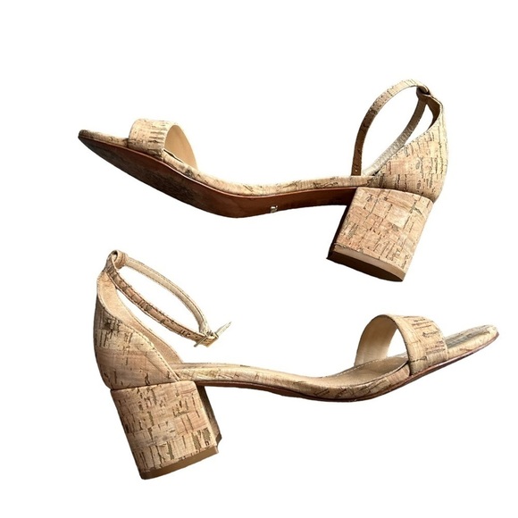 SCHUTZ - Bebethy Cork Ankle Strap Block Heel Sandals Sz 9 - Picture 7 of 10